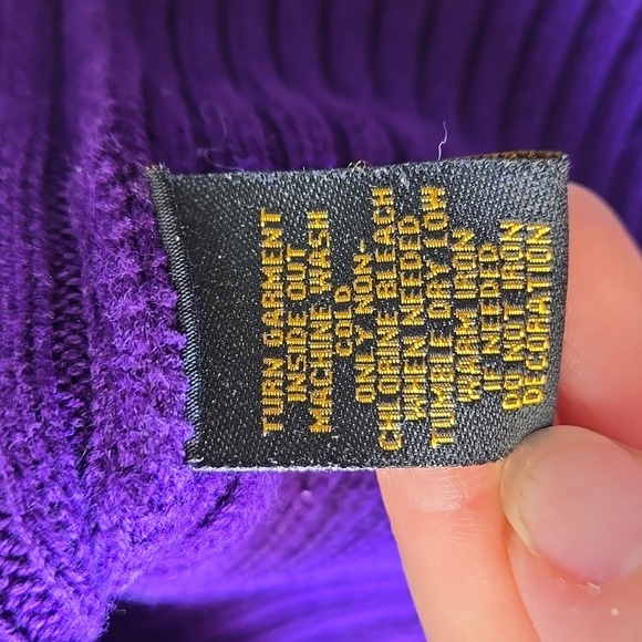 Lauren Ralph Lauren Black Label Purple Ribbed Knit Horsebit Detail Sweater - Picture 6 of 6